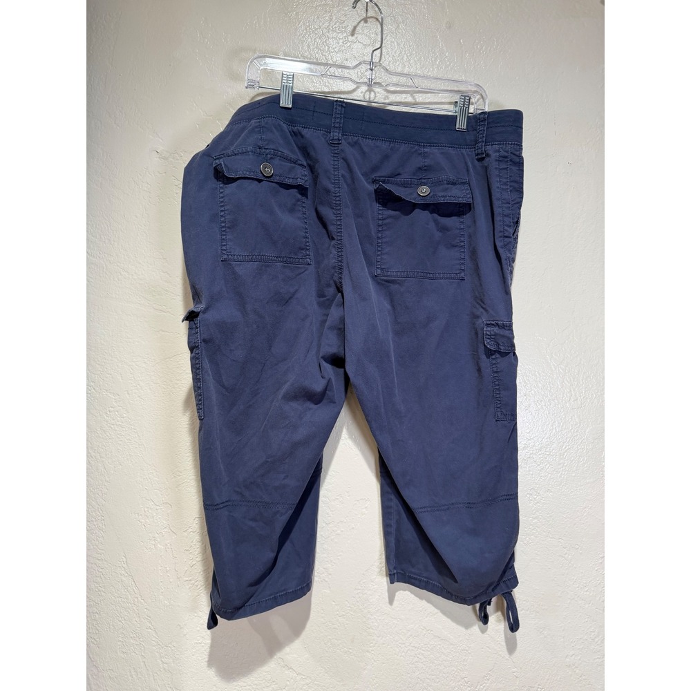 Sonoma Goods for Life Womens Navy Blue Mid Rise Cargo Capri Pants Size 16 - Picture 2 of 9